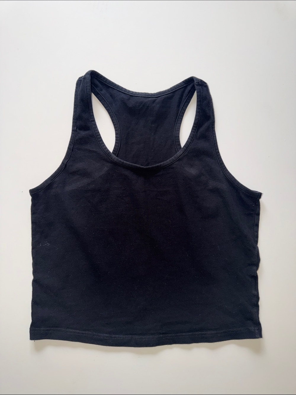 Black Racerback Crop Tank Top